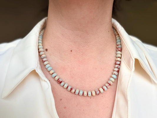 Handmade Natural Shoushan Gemstone Necklace