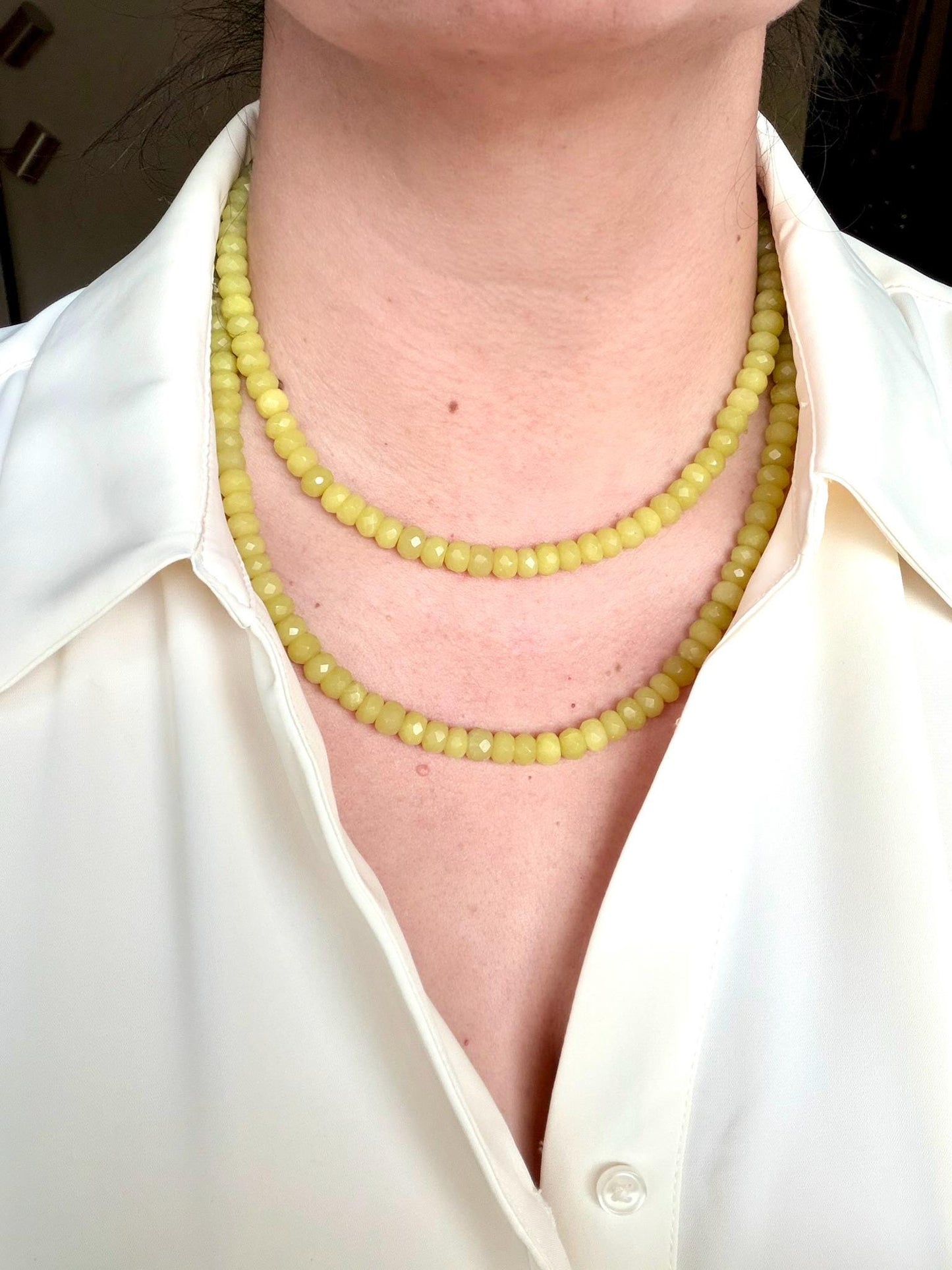 Lemon Jade Rope Necklace