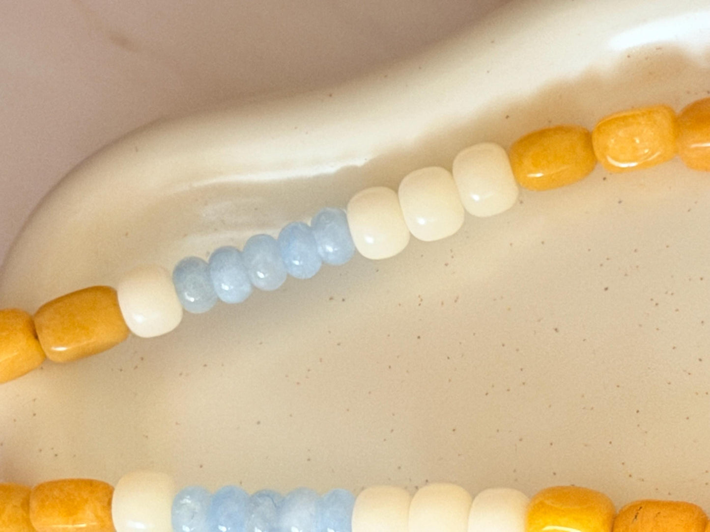 Color Block Natural Gemstone Necklace