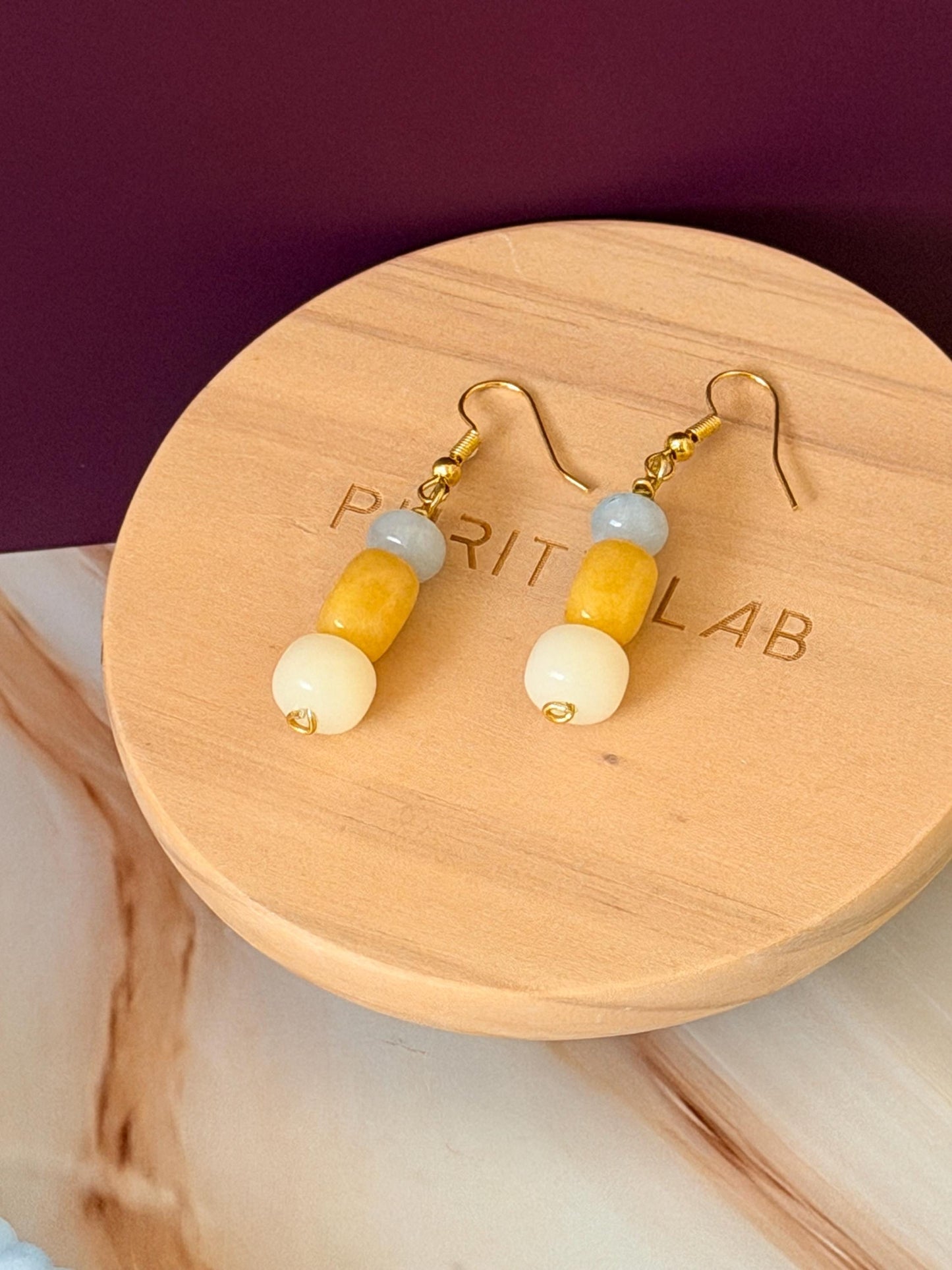 Color Block Drop Earrings