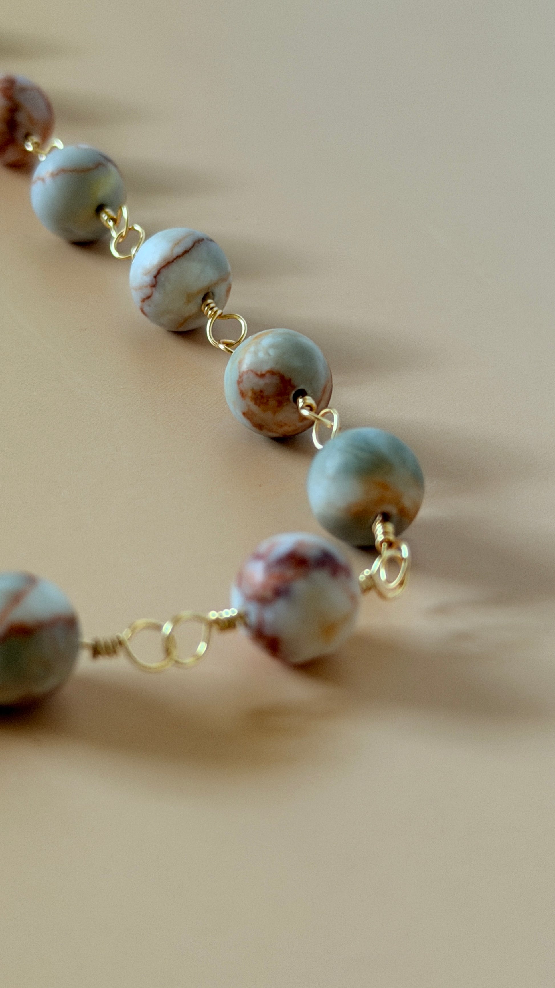 Wire Wrapped Red Jasper Beads