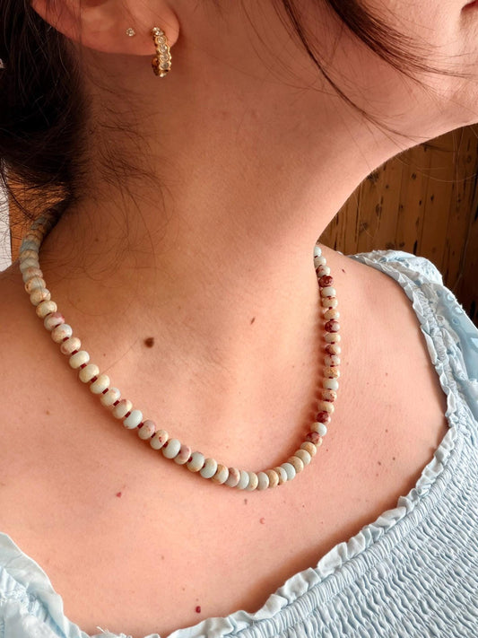 Handmade Natural Shoushan Gemstone Necklace